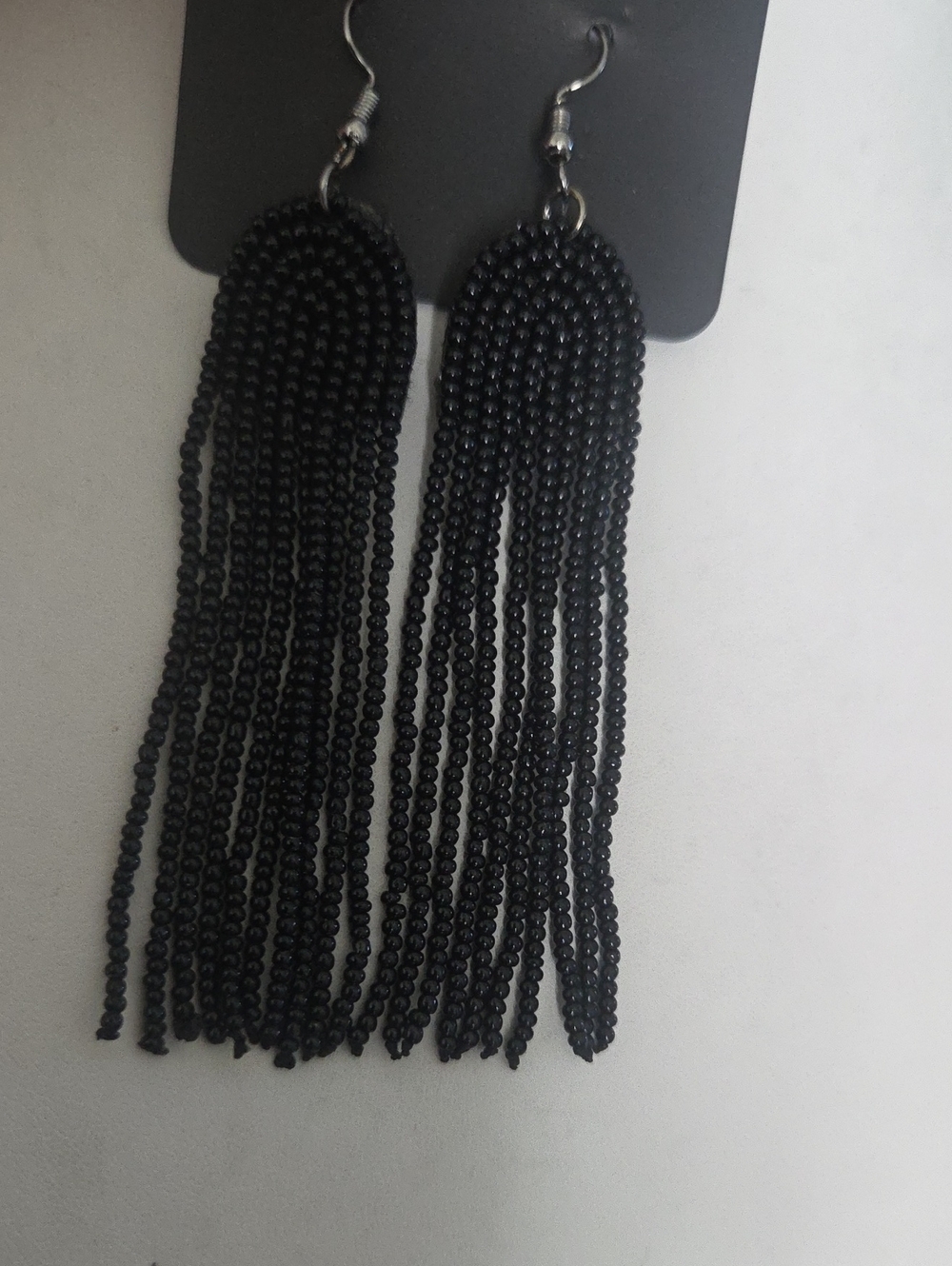 Paparazzi Black Seedbead Earrings NWT
